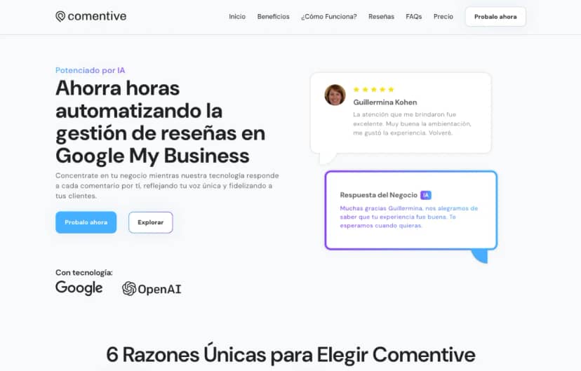 Comentive screenshot